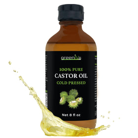 GreenIVe 100% Pure Castor Oil 8 Fl Oz Amber Glass Bottle