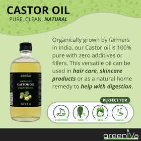 GreenIVe castor oil 16 oz bottle with label