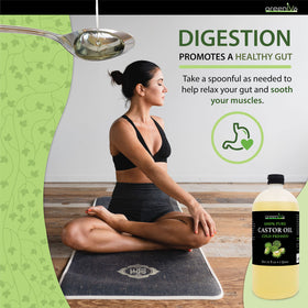 GreenIVe Castor Oil in a glass bottle
