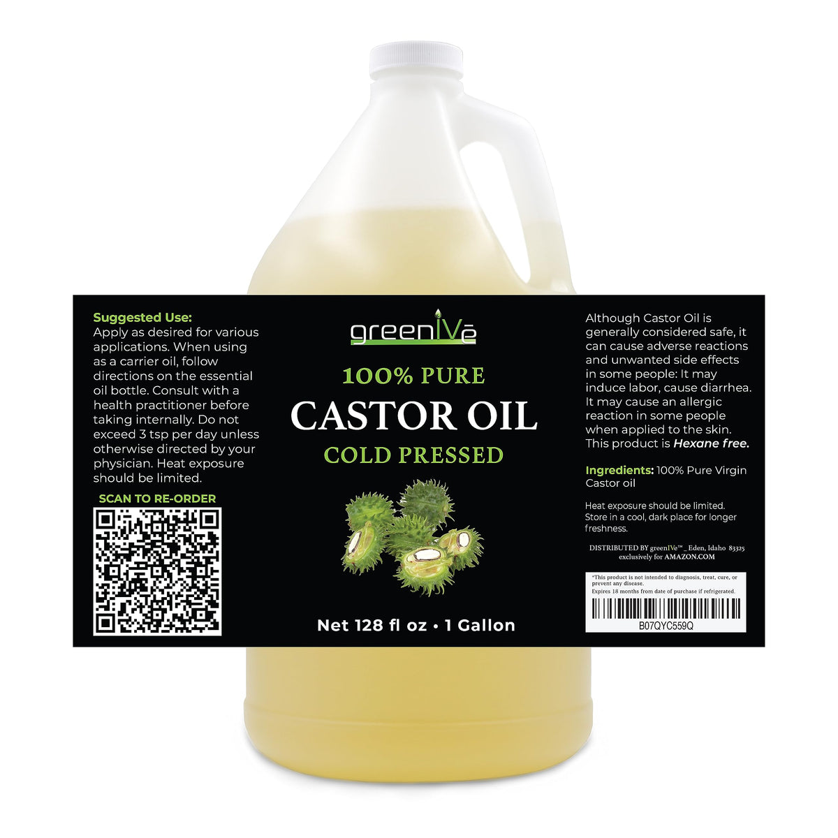 GreenIVe castor oil packaging with label