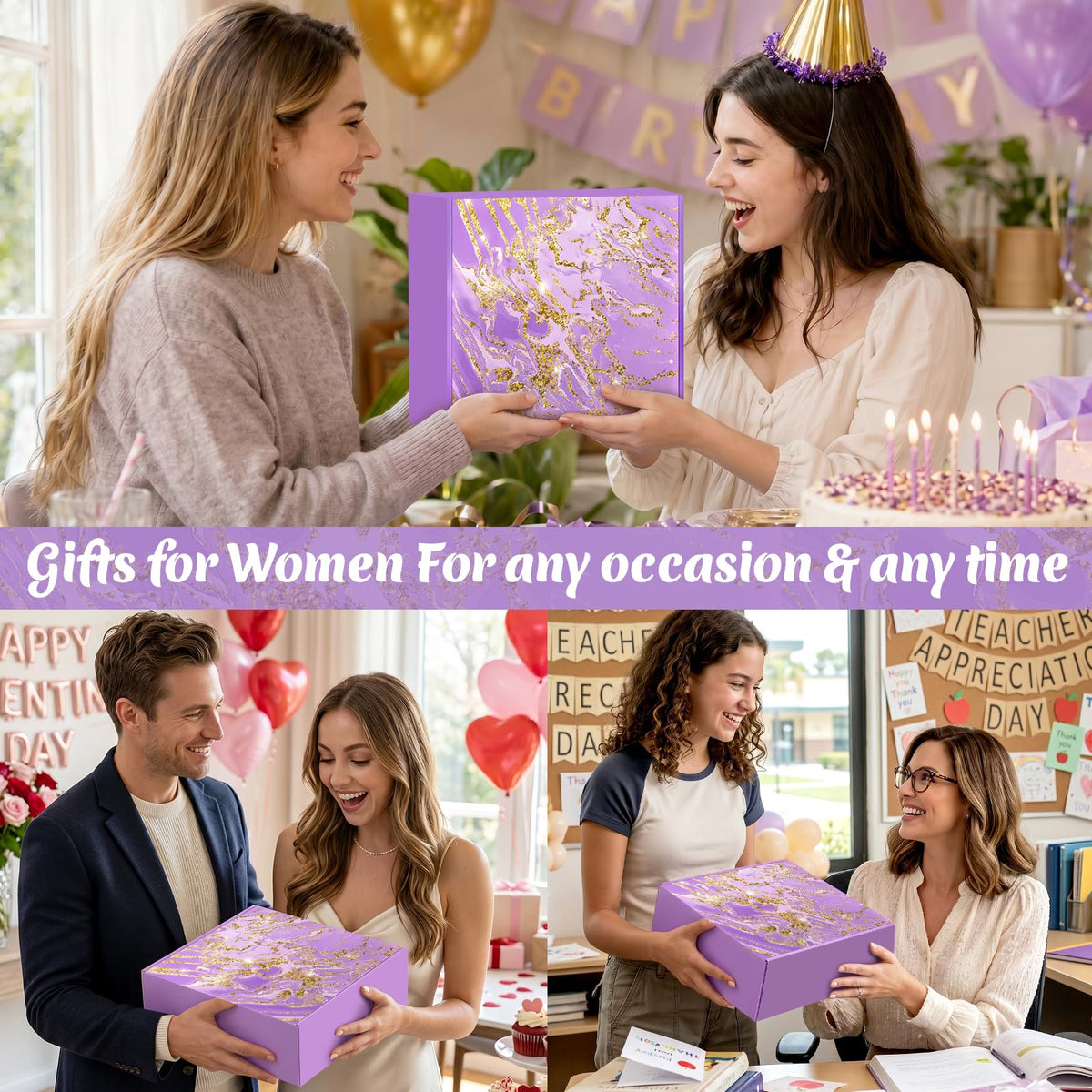 Greeting card adorned with dried flowers in BodyRefresh basket