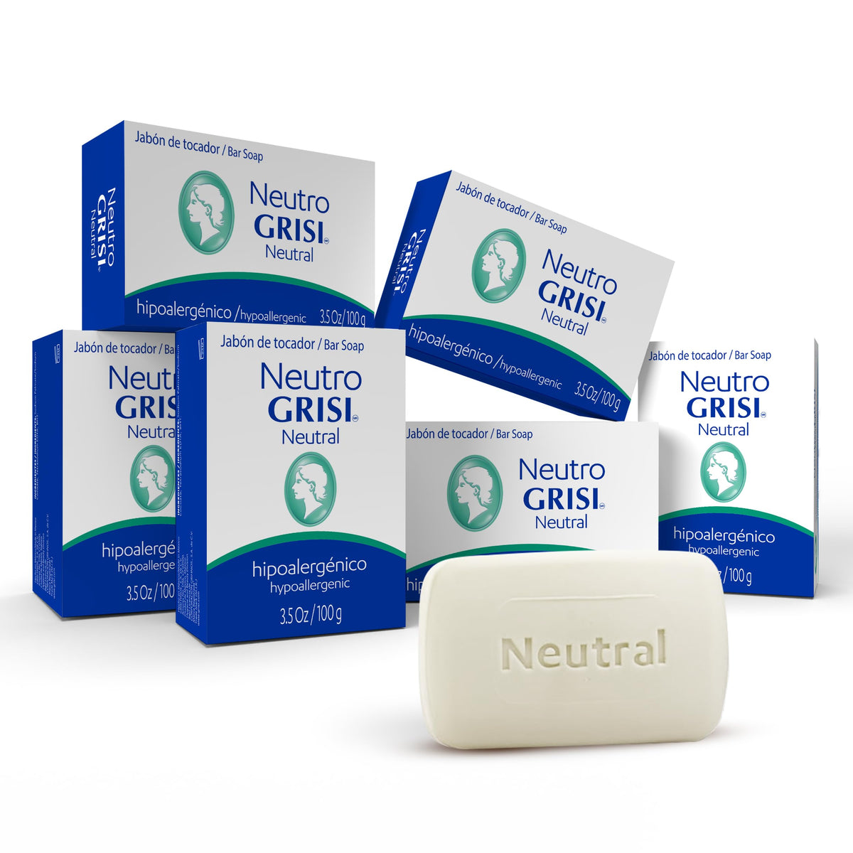 Grisi Neutral Bar Soap 3.5 oz front view of packaging