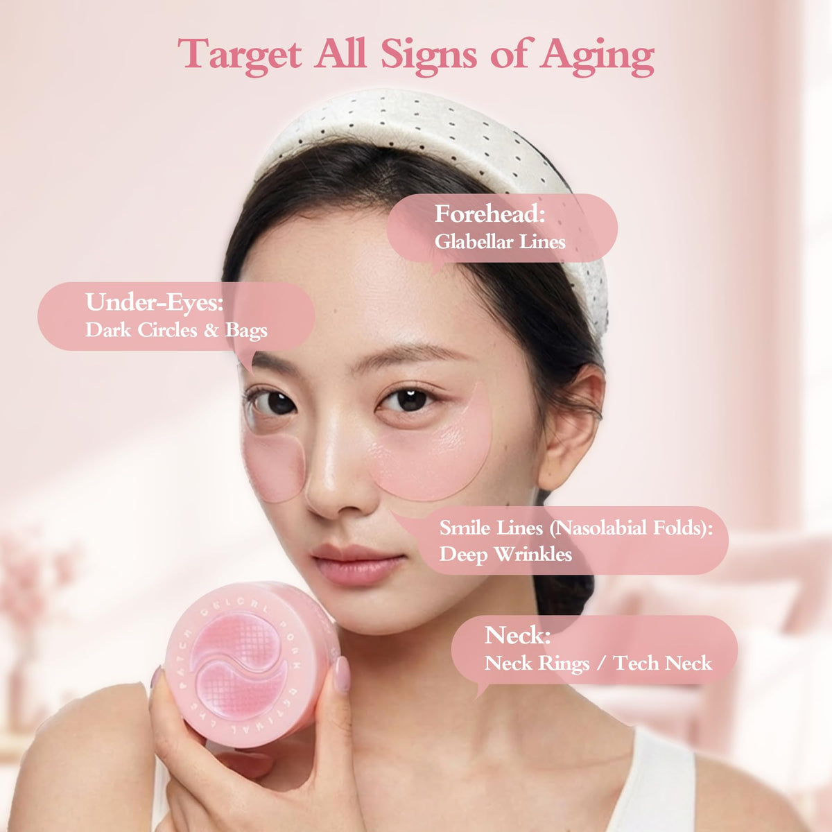 GrlGrl PDRN Eye Patches 5000ppm showing application