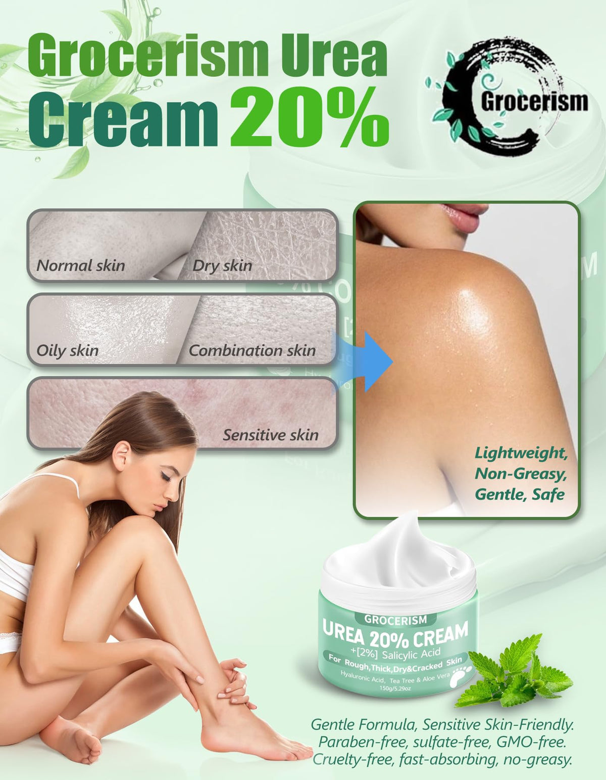 Grocerism Urea Foot Cream 20% with cotton socks