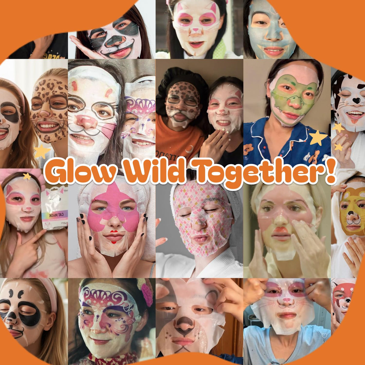 Group of Epielle Animal Face Masks in assorted designs
