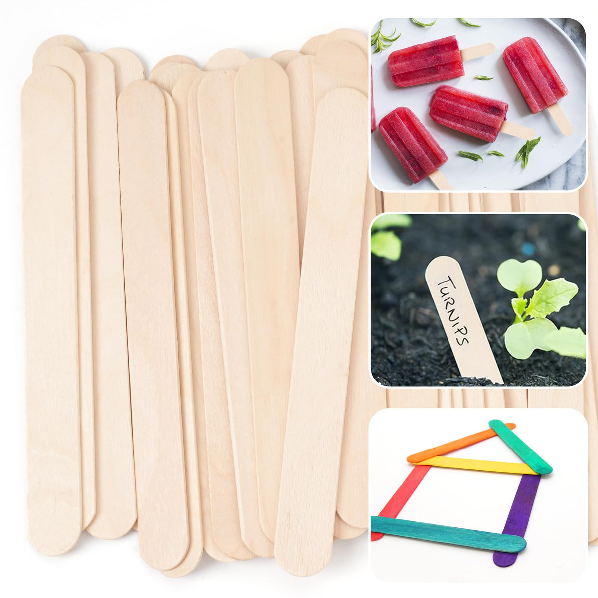 Group of EWVVSS wooden wax sticks on a table