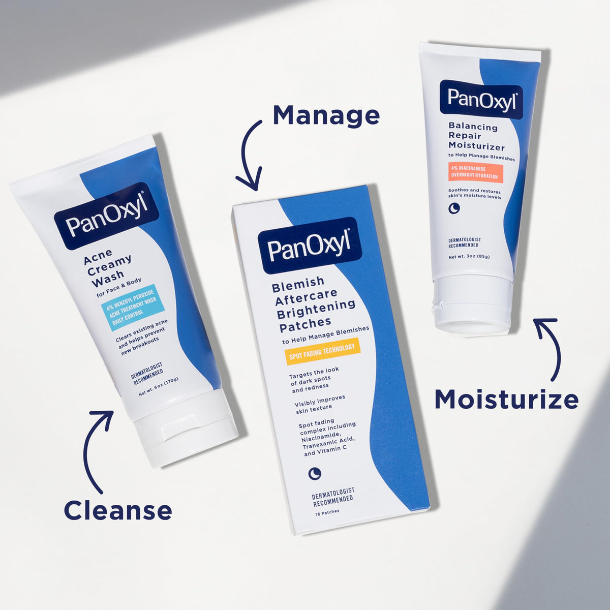 Group of PanOxyl Blemish Brightening Patches on a clear surface
