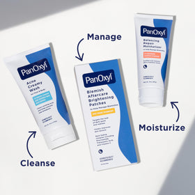 Group of PanOxyl Blemish Brightening Patches on a clear surface