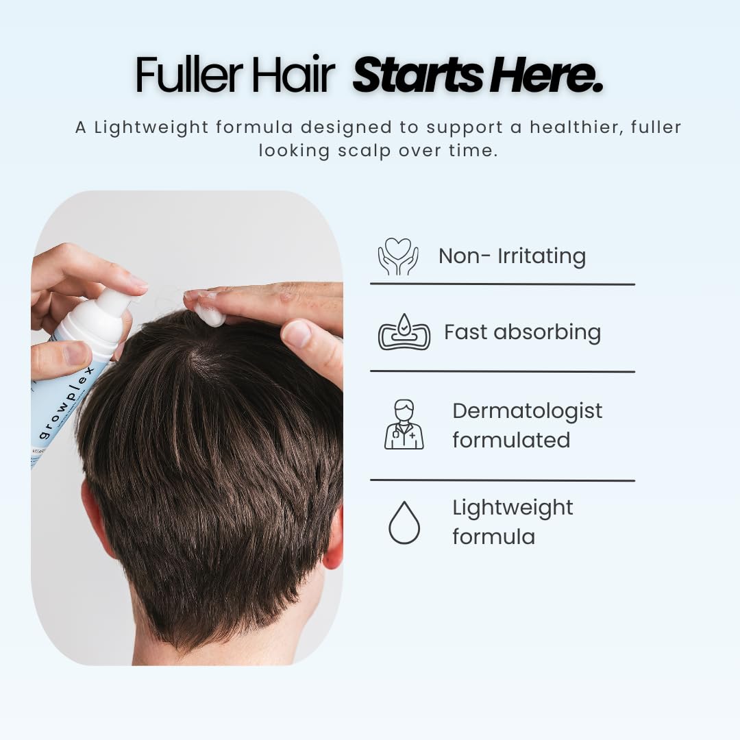 GROWPLEX Vitafoam 5% Minoxidil Foam lifestyle scene