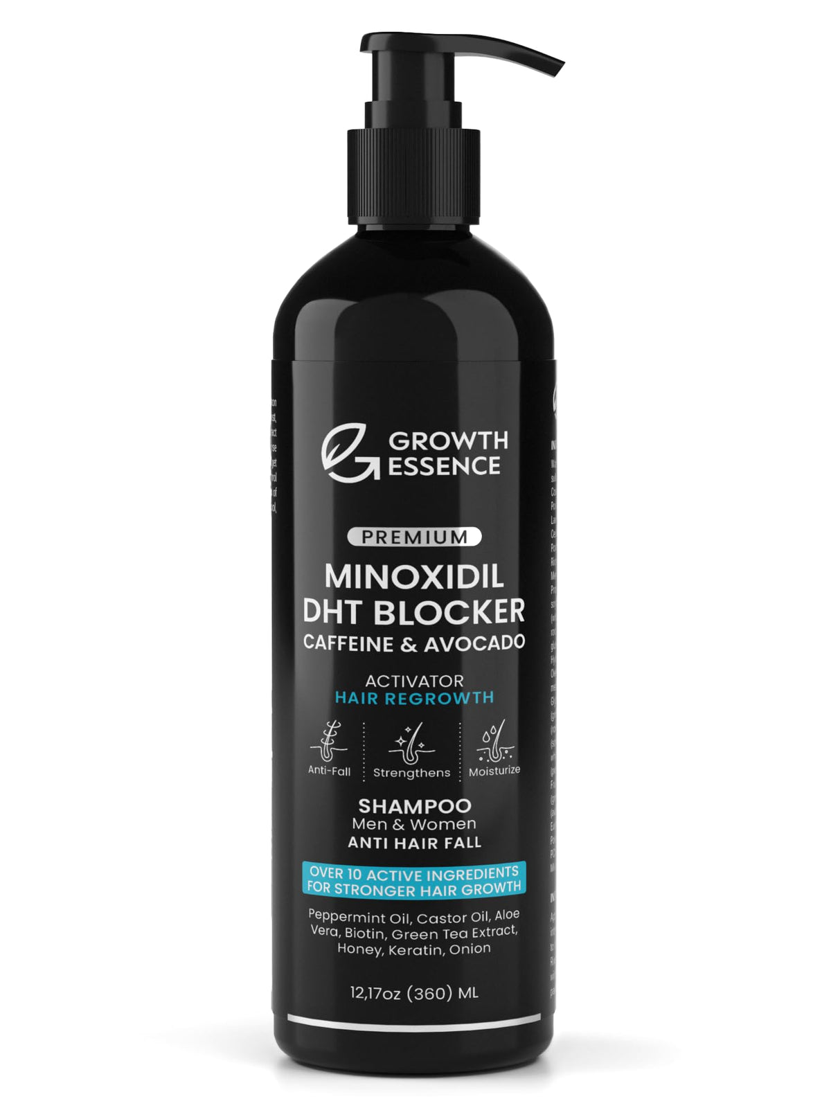 Growth Essence Minoxidil & Biotin Shampoo front view 358g