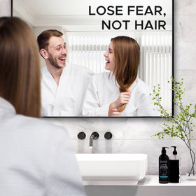 Growth Essence Minoxidil & Biotin Shampoo lathering on hair