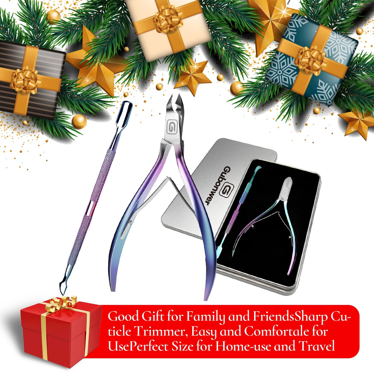 Gubonwer Cuticle Nippers with flexible double-fork spring mechanism