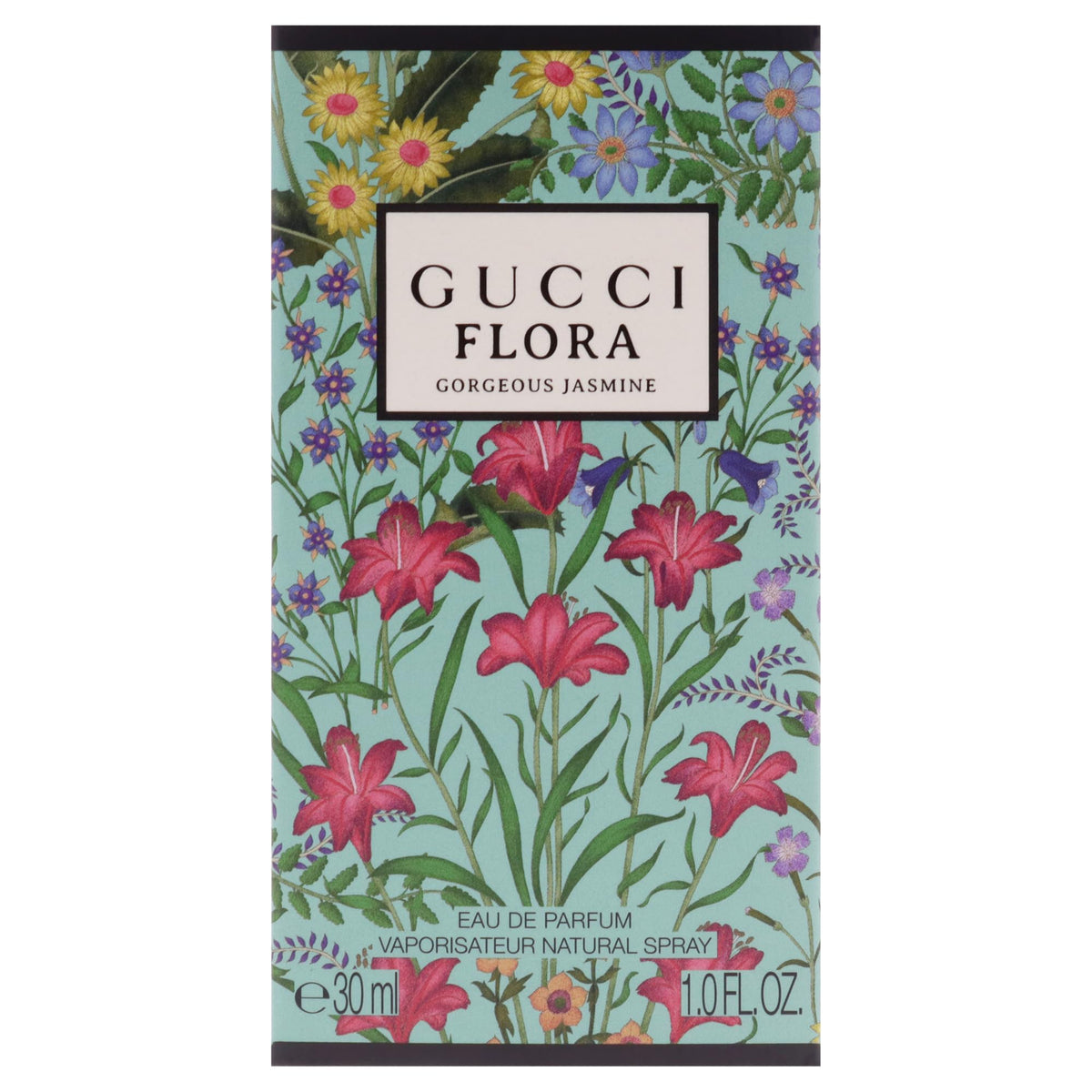 Gucci Flora Gorgeous Jasmine Eau de Parfum Spray on a vanity