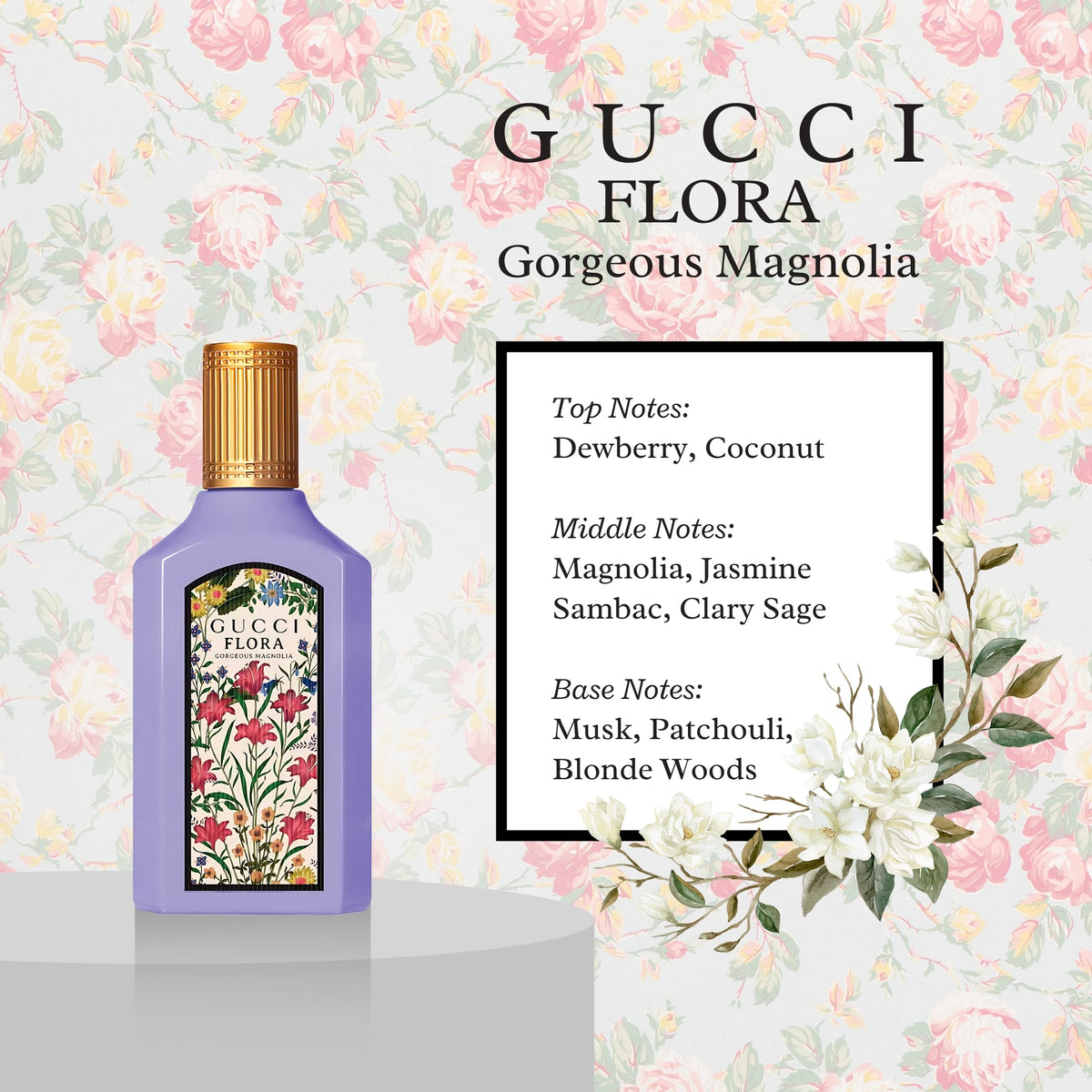 Gucci Flora Gorgeous Jasmine EDP bottle side view