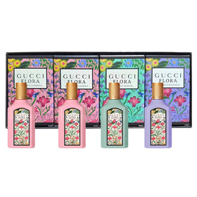Gucci Flora Mini Perfume Gift Set front view with four bottles