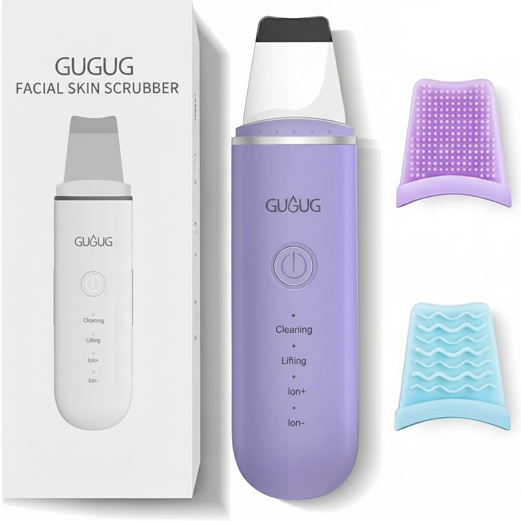 GUGUG 4-Mode Skin Scrubber Spatula in purple front view