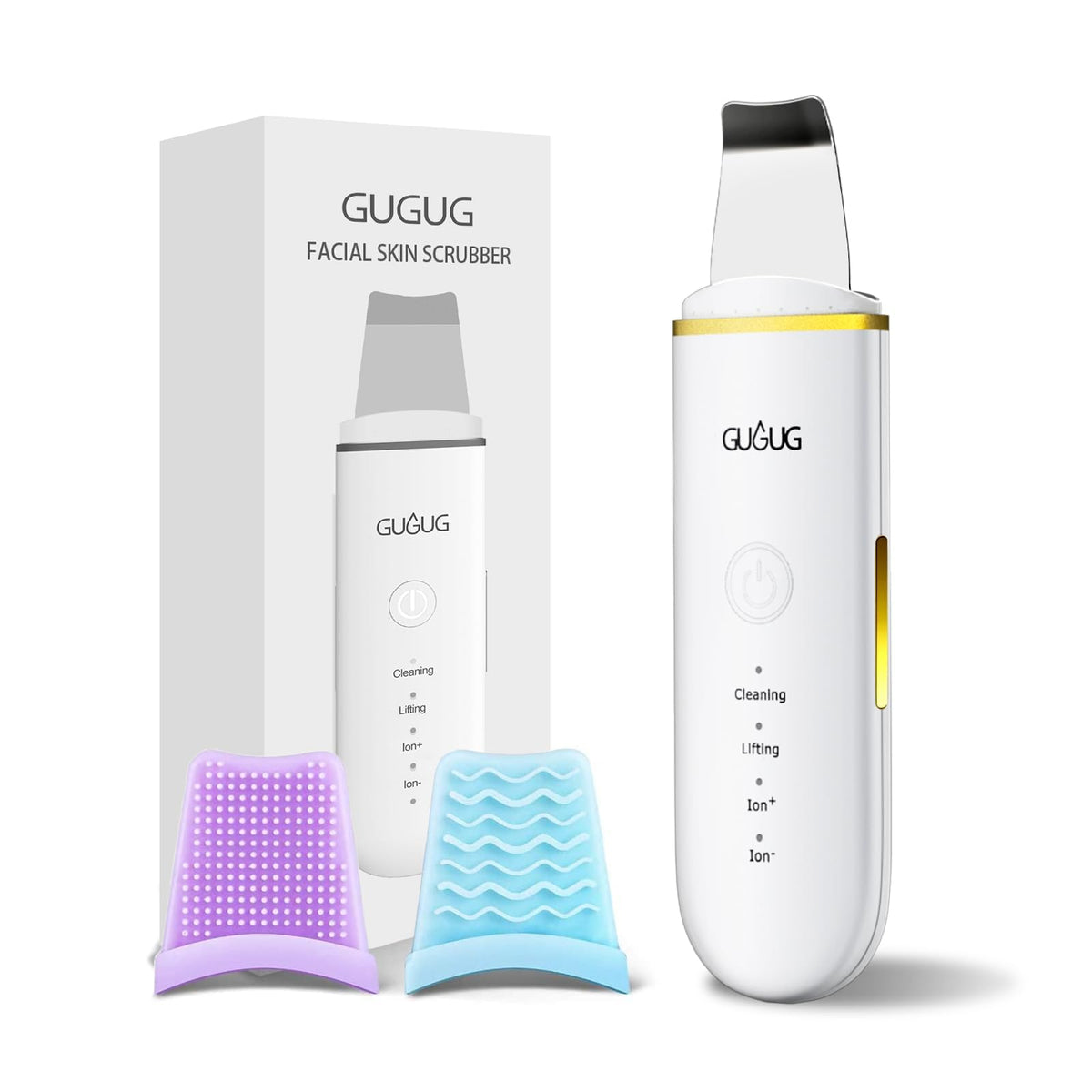 GUGUG Skin Scrubber Spatula front view with white finish