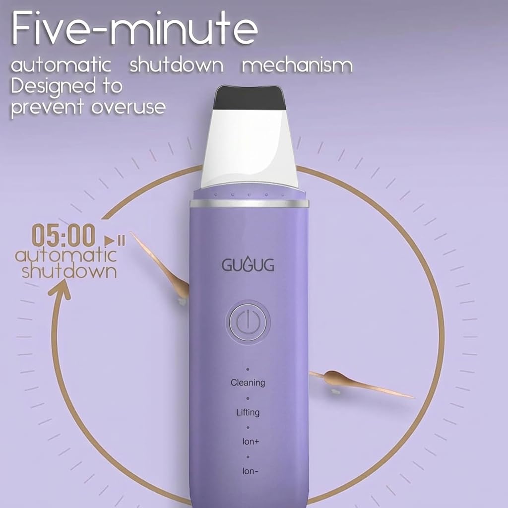 GUGUG skin scrubber spatula in use on a damp face