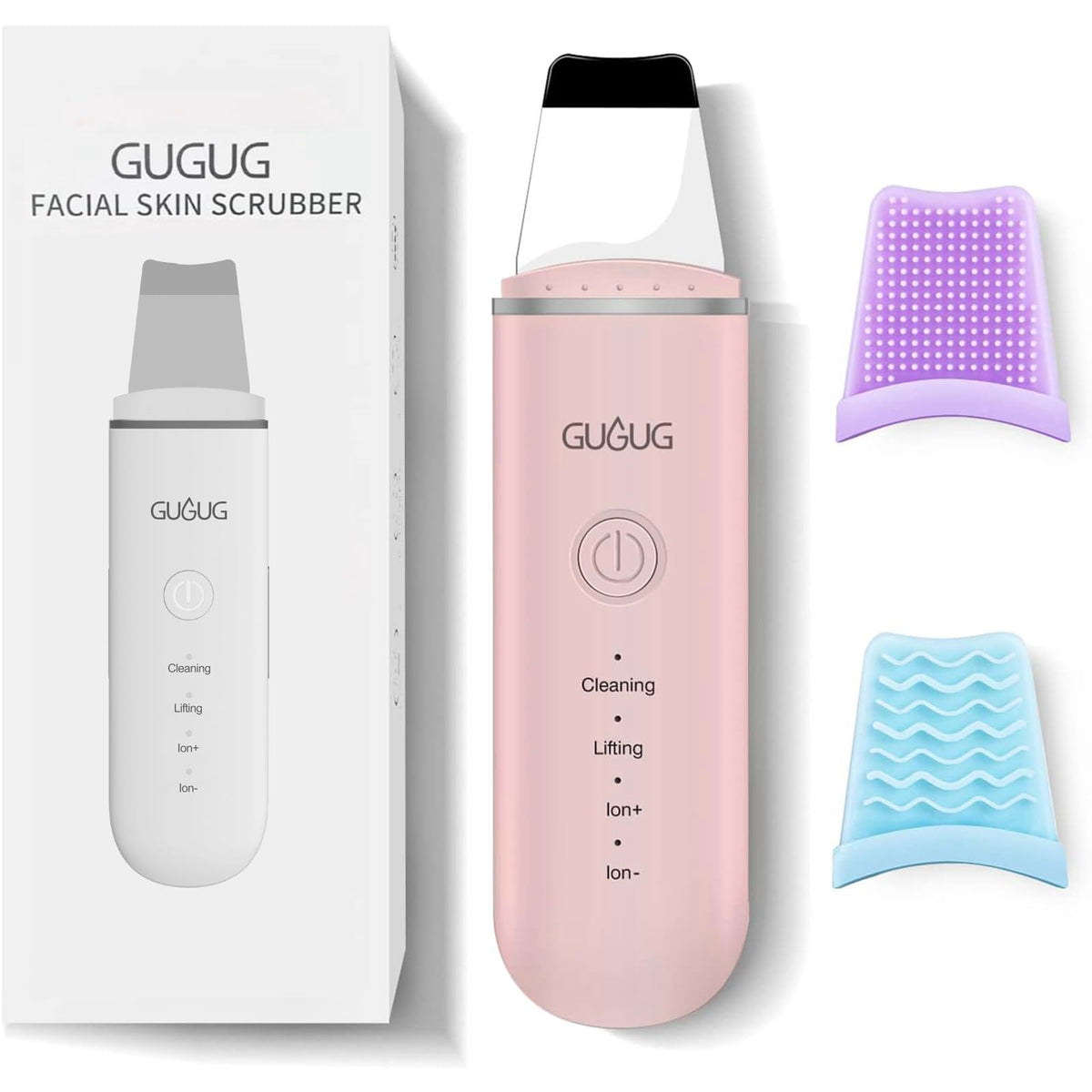 GUGUG Skin Scrubber Spatula pink model front view