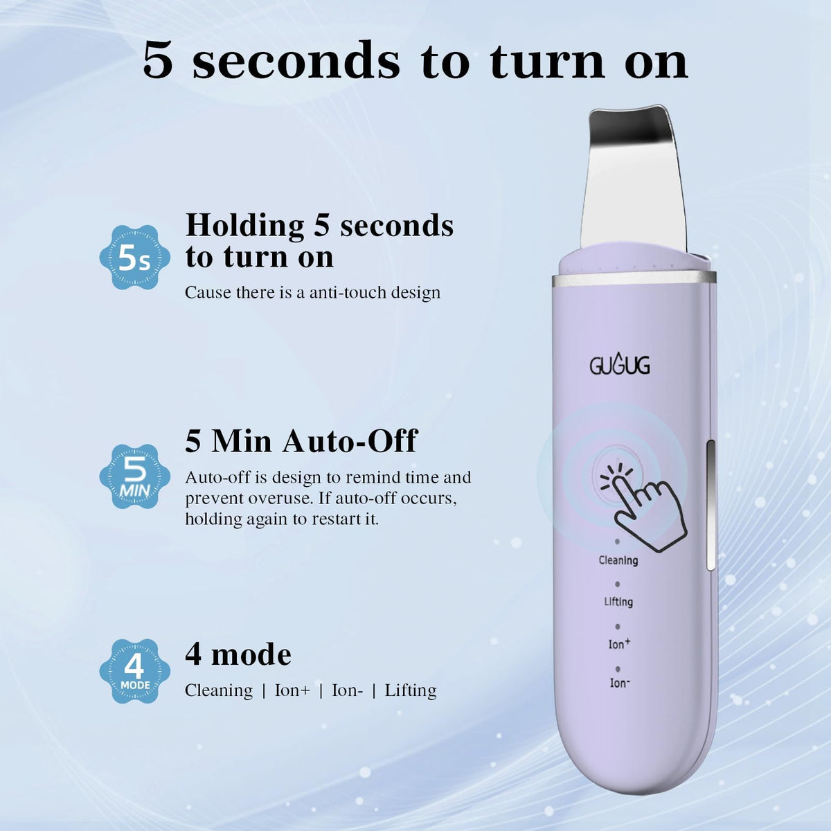 GUGUG Skin Scrubber Spatula with charging cable