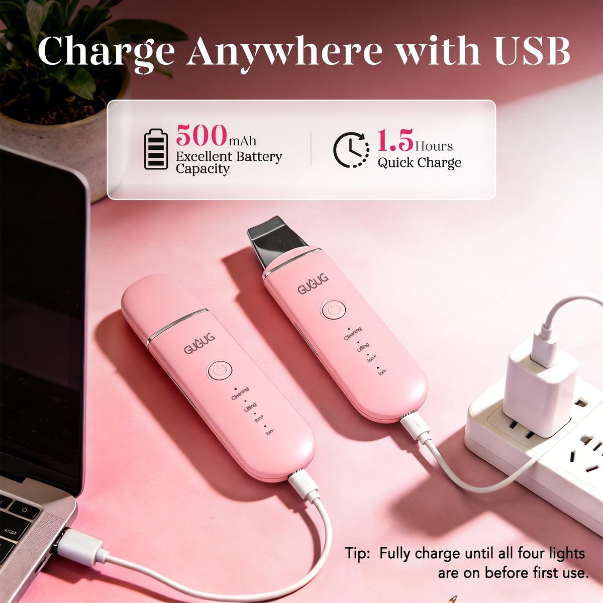 GUGUG Skin Scrubber Spatula with charging cable