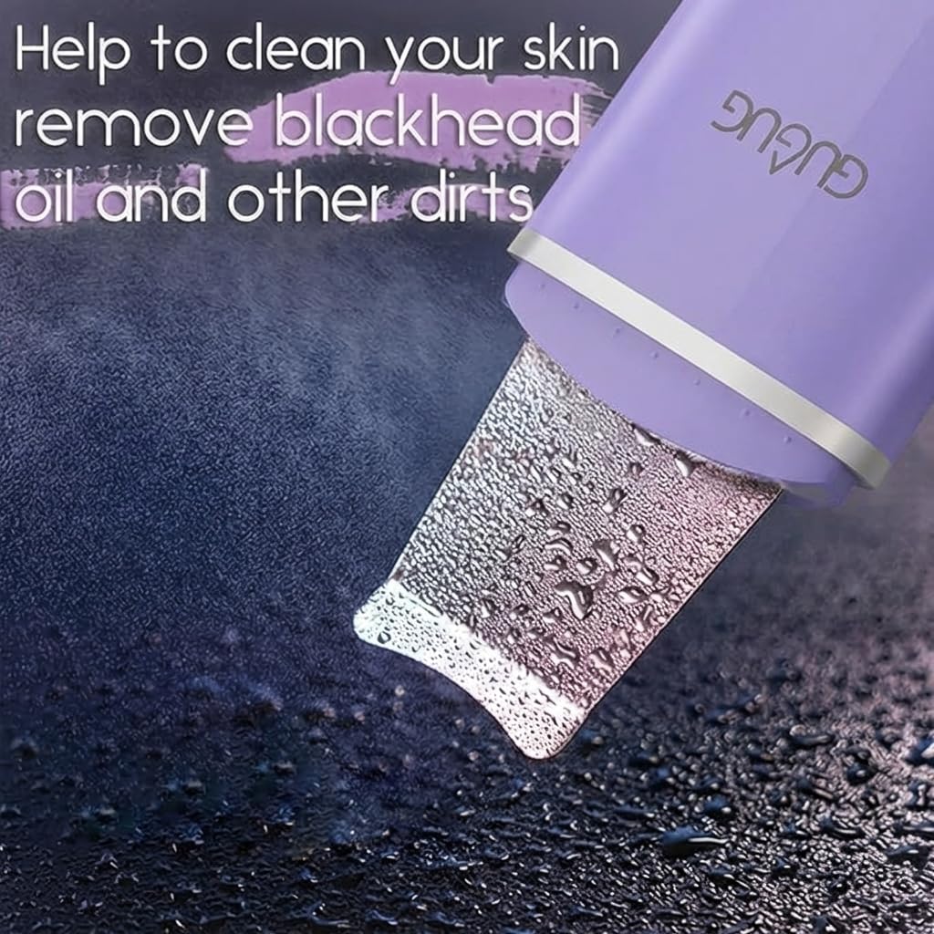 GUGUG skin spatula demonstrating Ion+ mode for blackhead removal