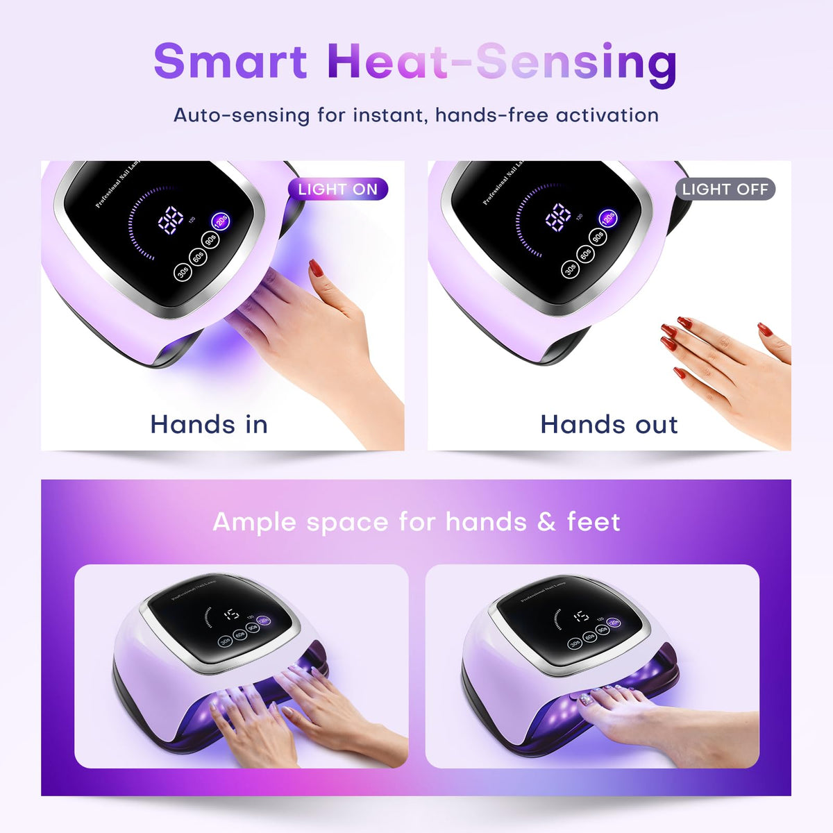 Gugusure nail dryer showcasing spacious hand compartment