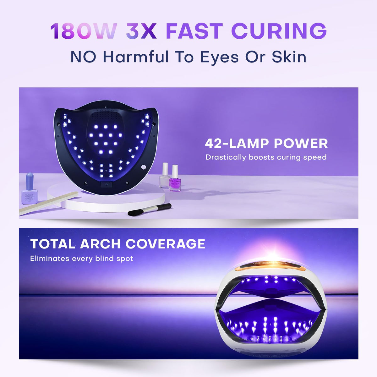 Gugusure UV Nail Lamp 180W close-up of touch screen
