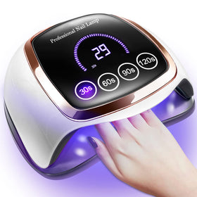 Gugusure UV Nail Lamp 180W front view with touch screen
