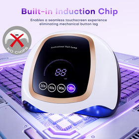 Gugusure UV Nail Lamp 180W showing timer settings