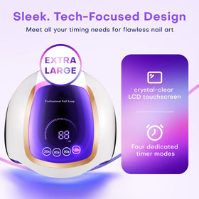 Gugusure UV Nail Lamp 180W side view showing light beads