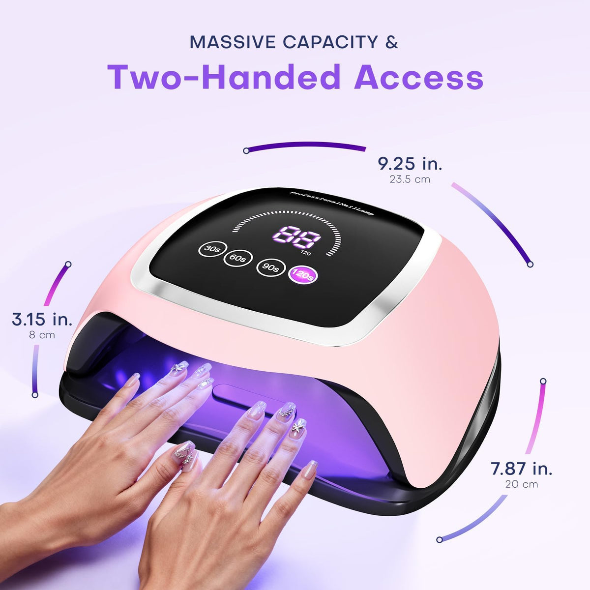 Gugusure UV Nail Lamp large LCD display in use