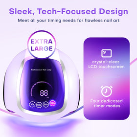 Gugusure UV Nail Lamp showing large LCD display