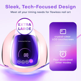 Gugusure UV Nail Lamp side view showing 42 light beads