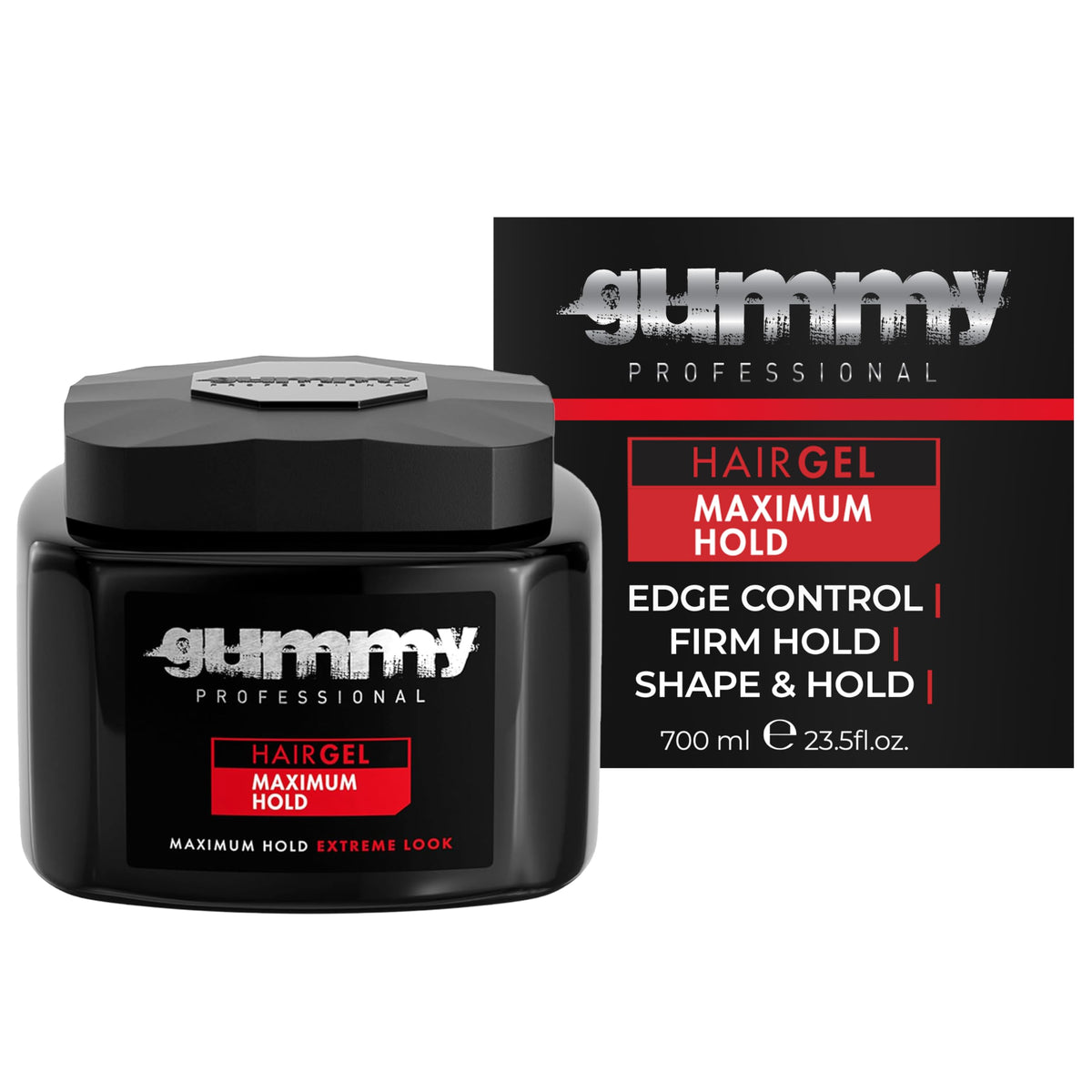 Gummy Hair Gel 700ml front view with clear gel