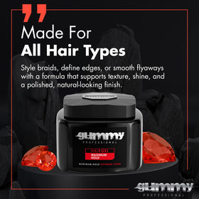 Gummy Hair Gel 700ml with hair styling tools