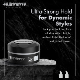 Gummy Hair Styling Wax 150ml side view showing packaging details