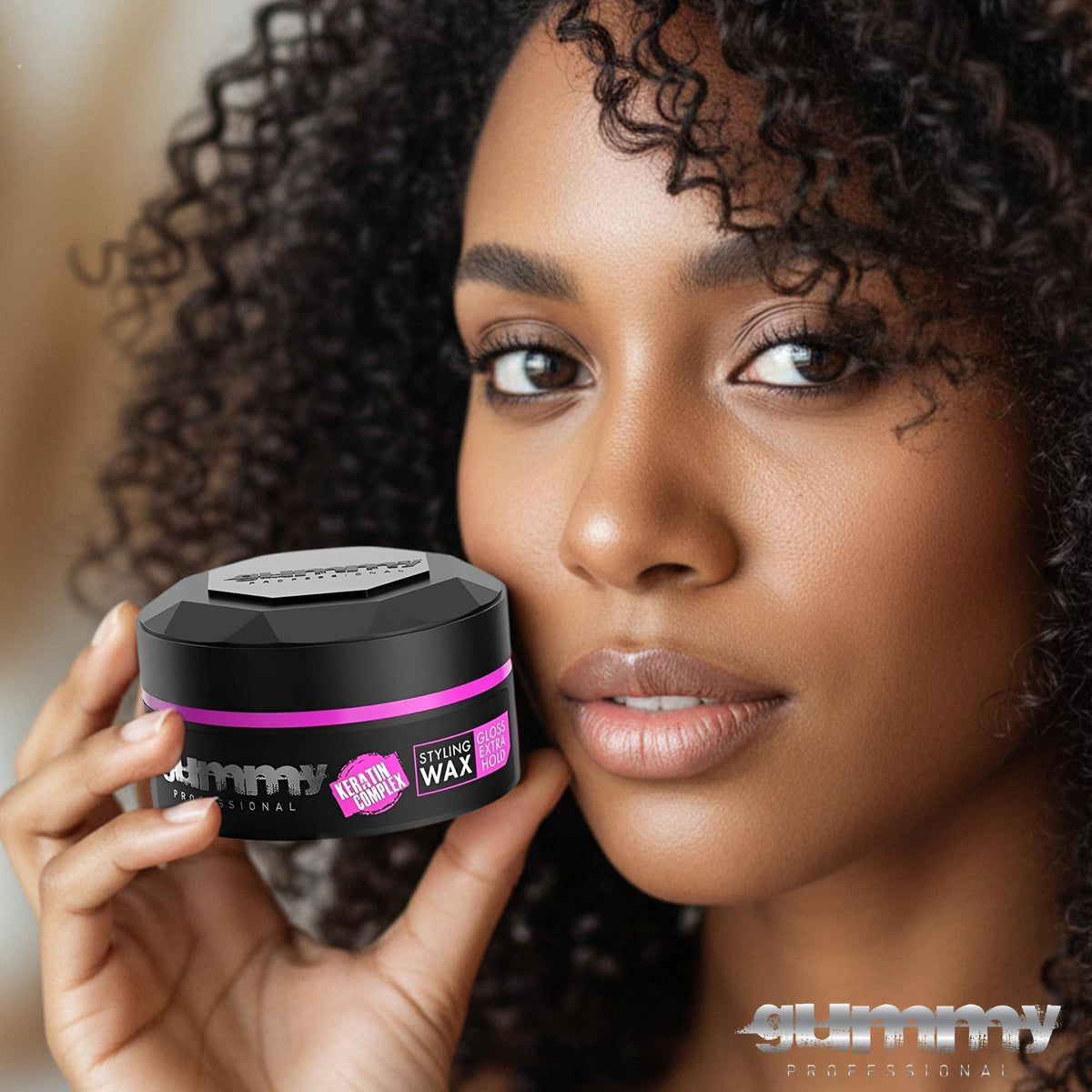 Gummy Hair Wax in use on various hair types