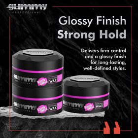 Gummy Hair Wax jar showing glossy finish