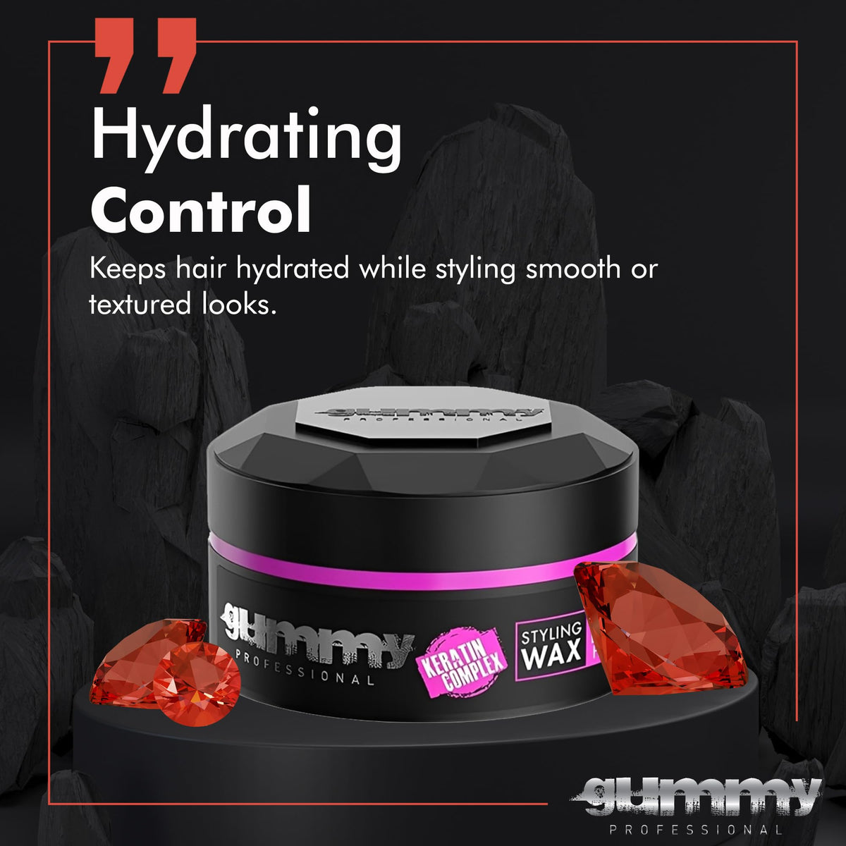 Gummy Hair Wax jar side view