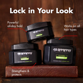 Gummy Professional Hair Gel in use for slick back hairstyle