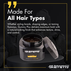 Gummy Professional Plus Hair Gel 700ml applied to curly hair