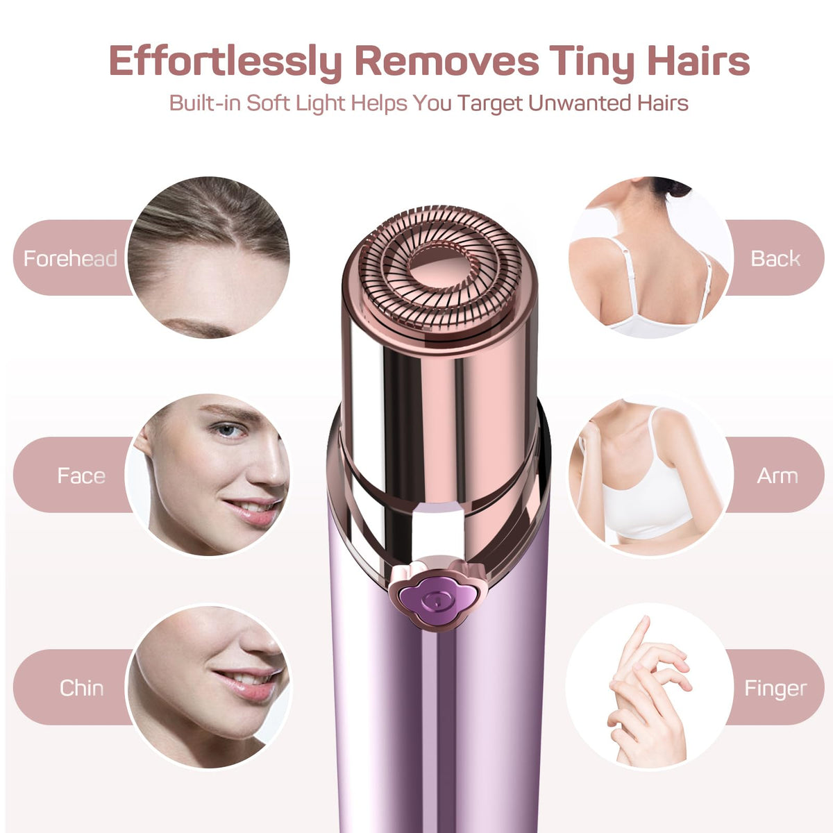 gurelax Facial Hair Removal Device with replacement heads and pouch