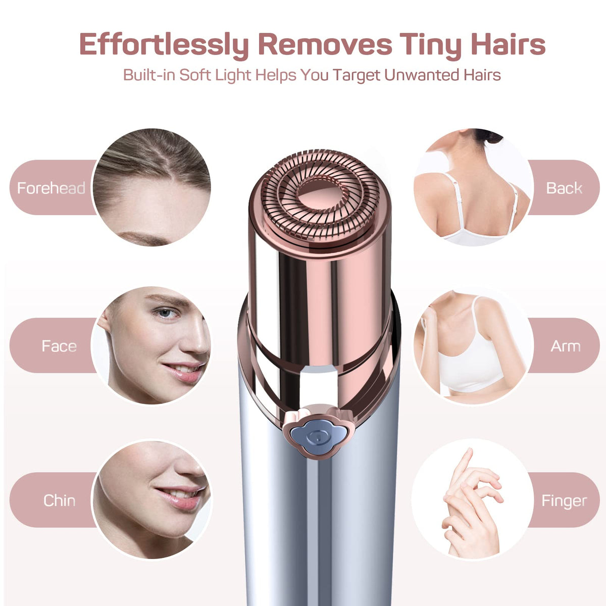 gurelax Facial Hair Remover side view showcasing USB port