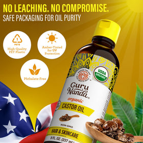 GuruNanda Castor Oil Organic 8 Fl oz lifestyle scene