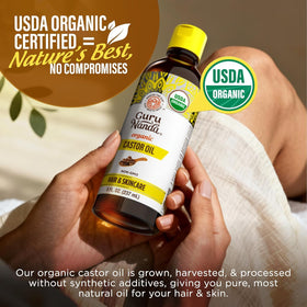 GuruNanda Castor Oil Organic 8 Fl oz with dropper