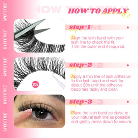 GVEFETIEE Cat Eye Lashes side view showing fluffy texture