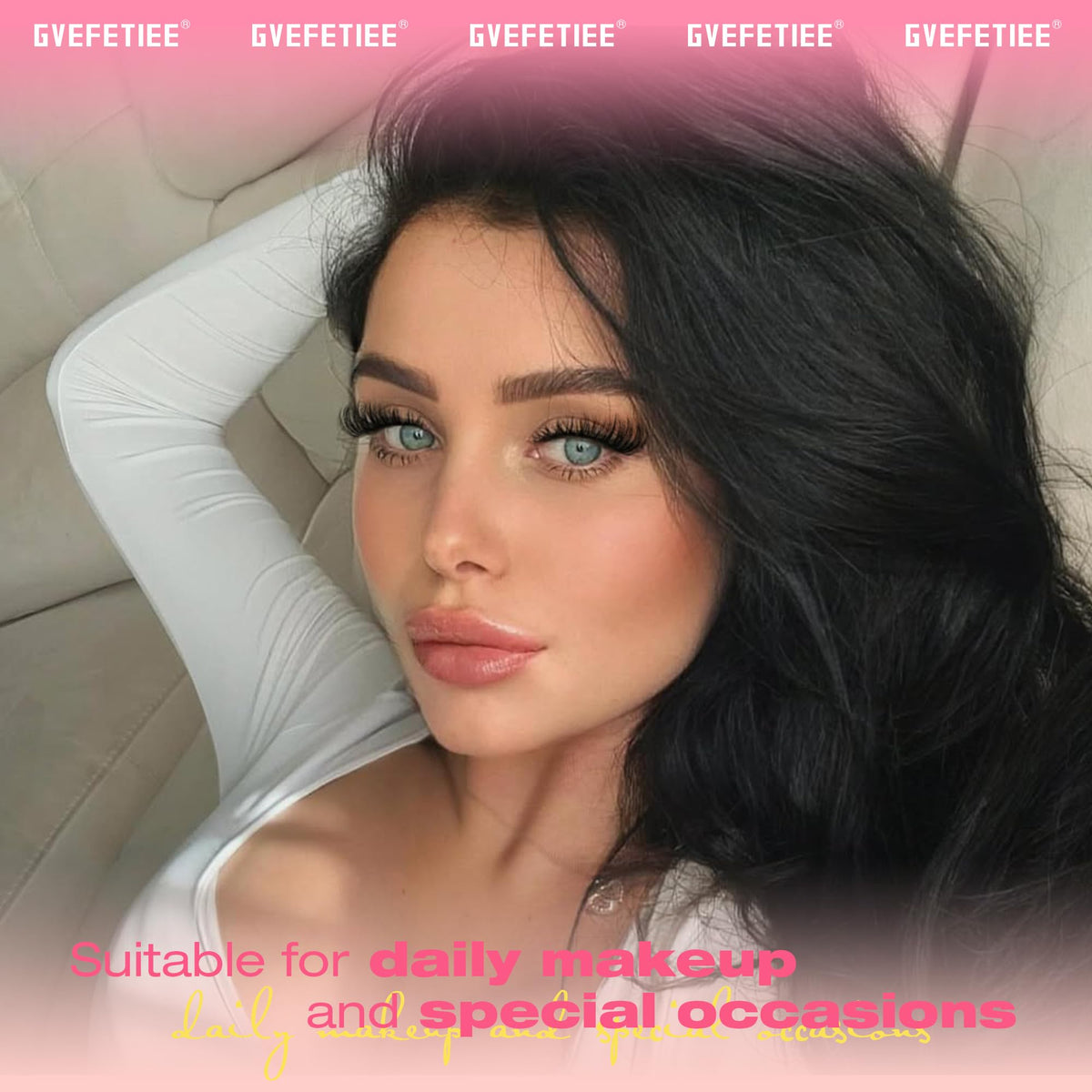 GVEFETIEE false eyelashes showing clear band detail