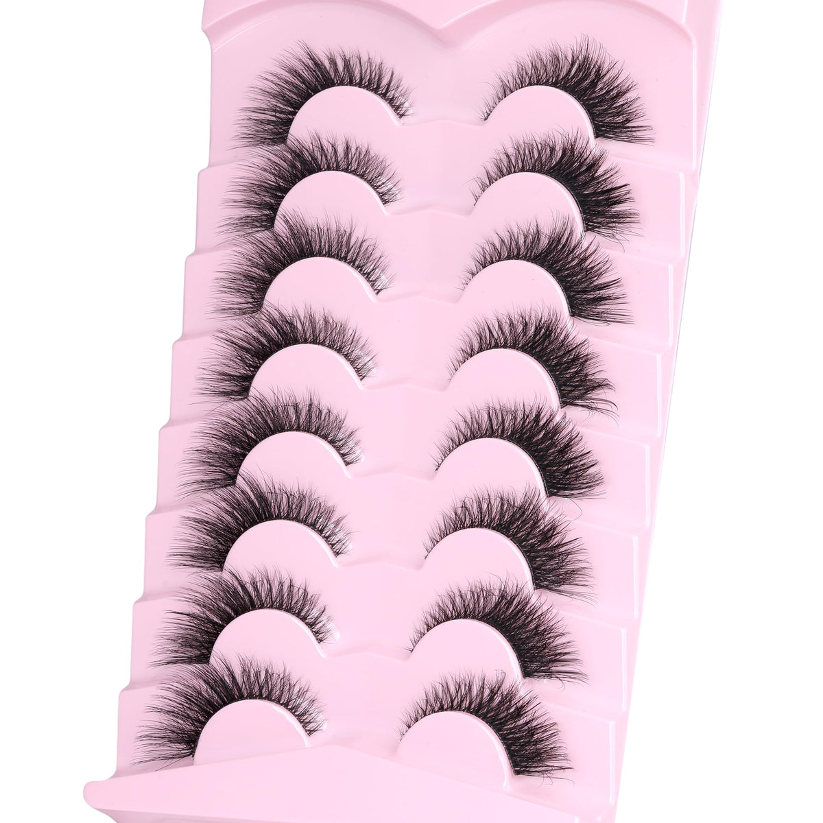 GVEFETIEE Fox Eye Lashes clear band detail