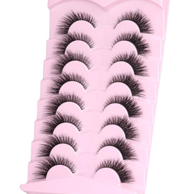 GVEFETIEE Fox Eye Lashes clear band detail